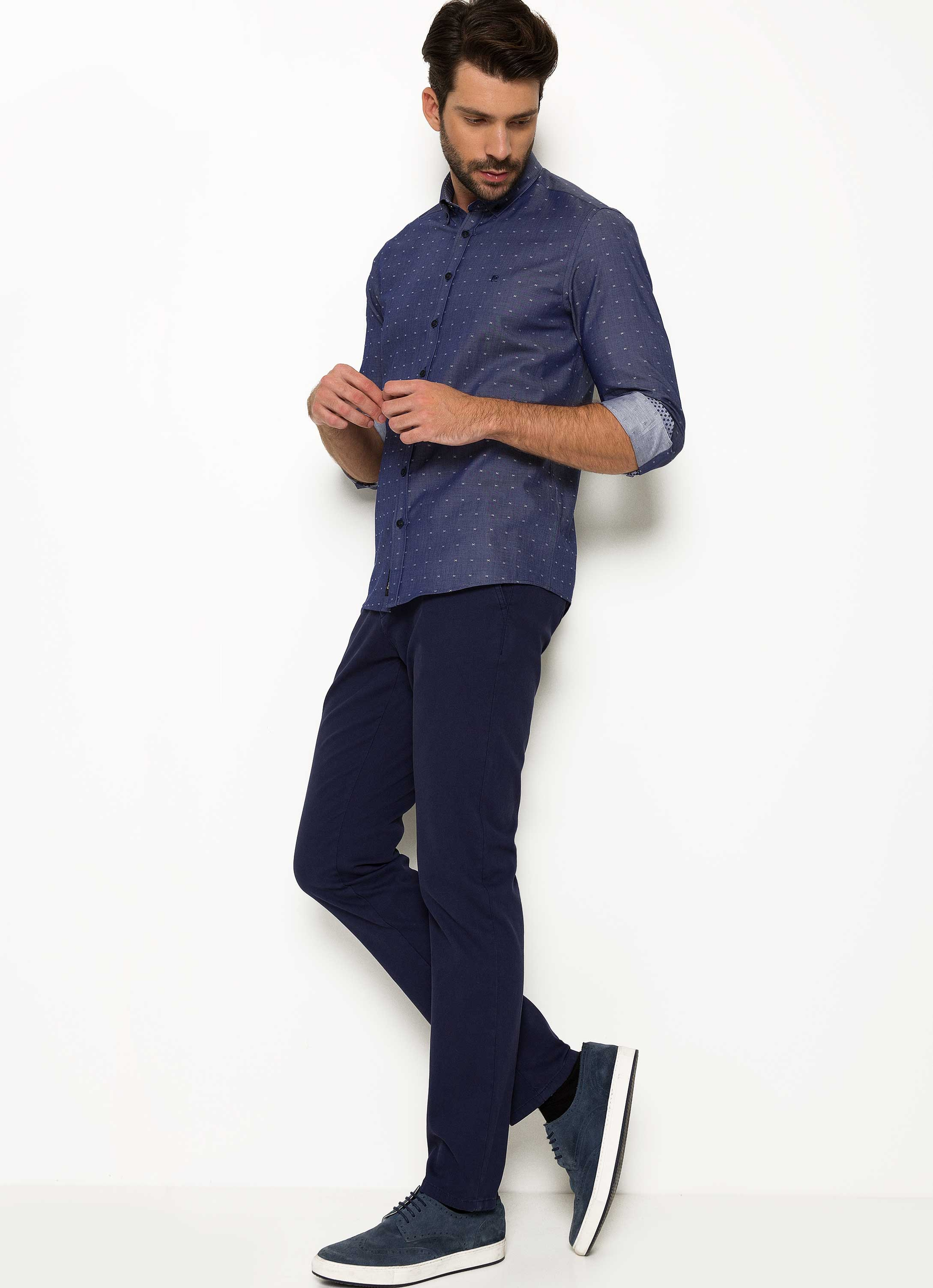 Lacivert Slim Fit Gömlek - Image 1