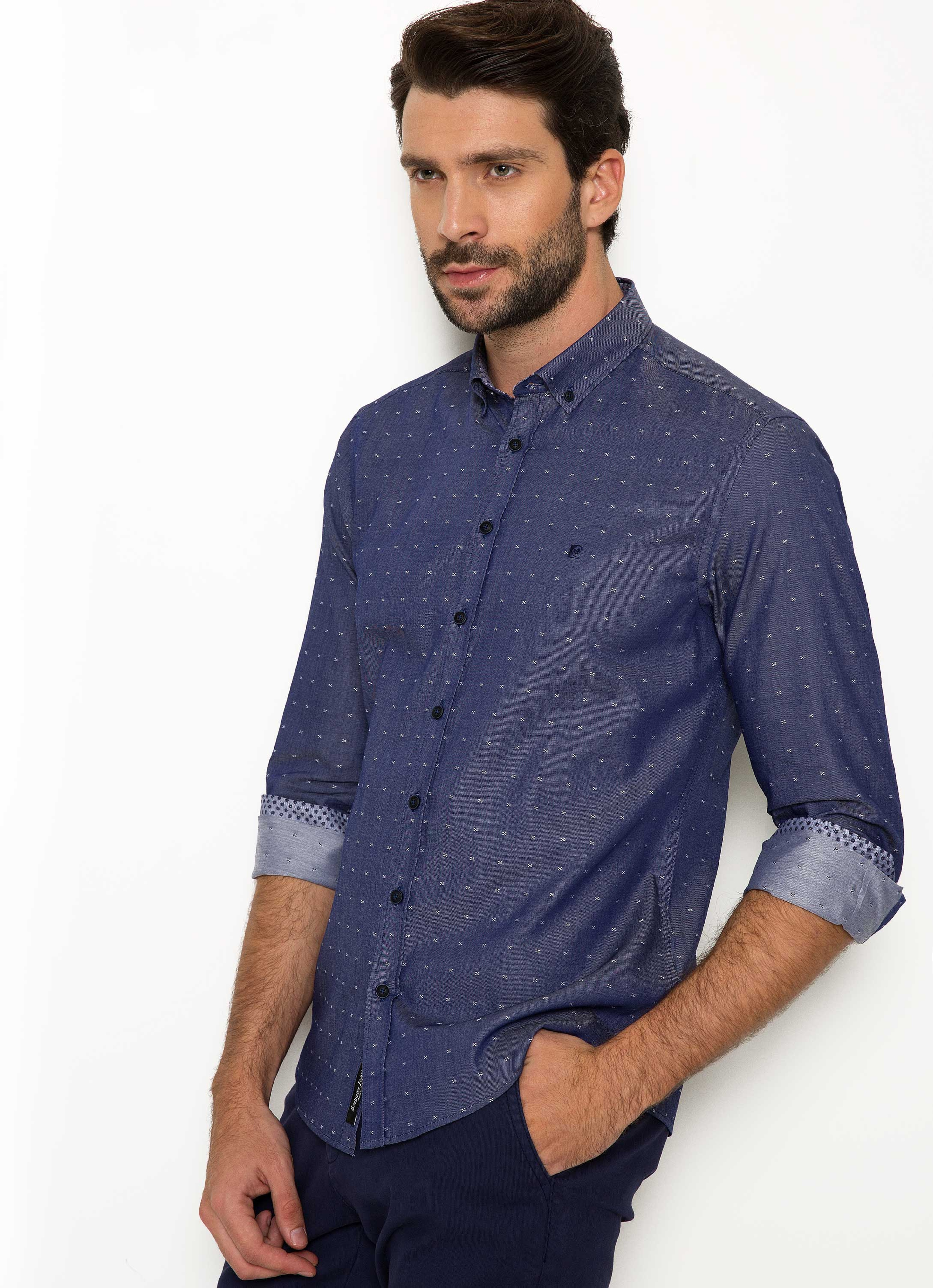 Lacivert Slim Fit Gömlek - Image 2