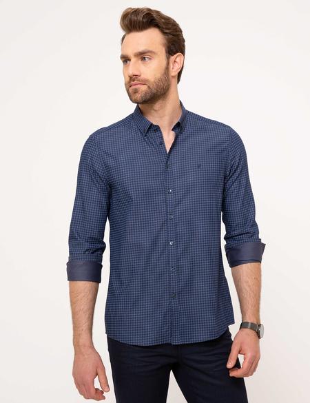 Slim Lacivert Gömlek - 50186464006