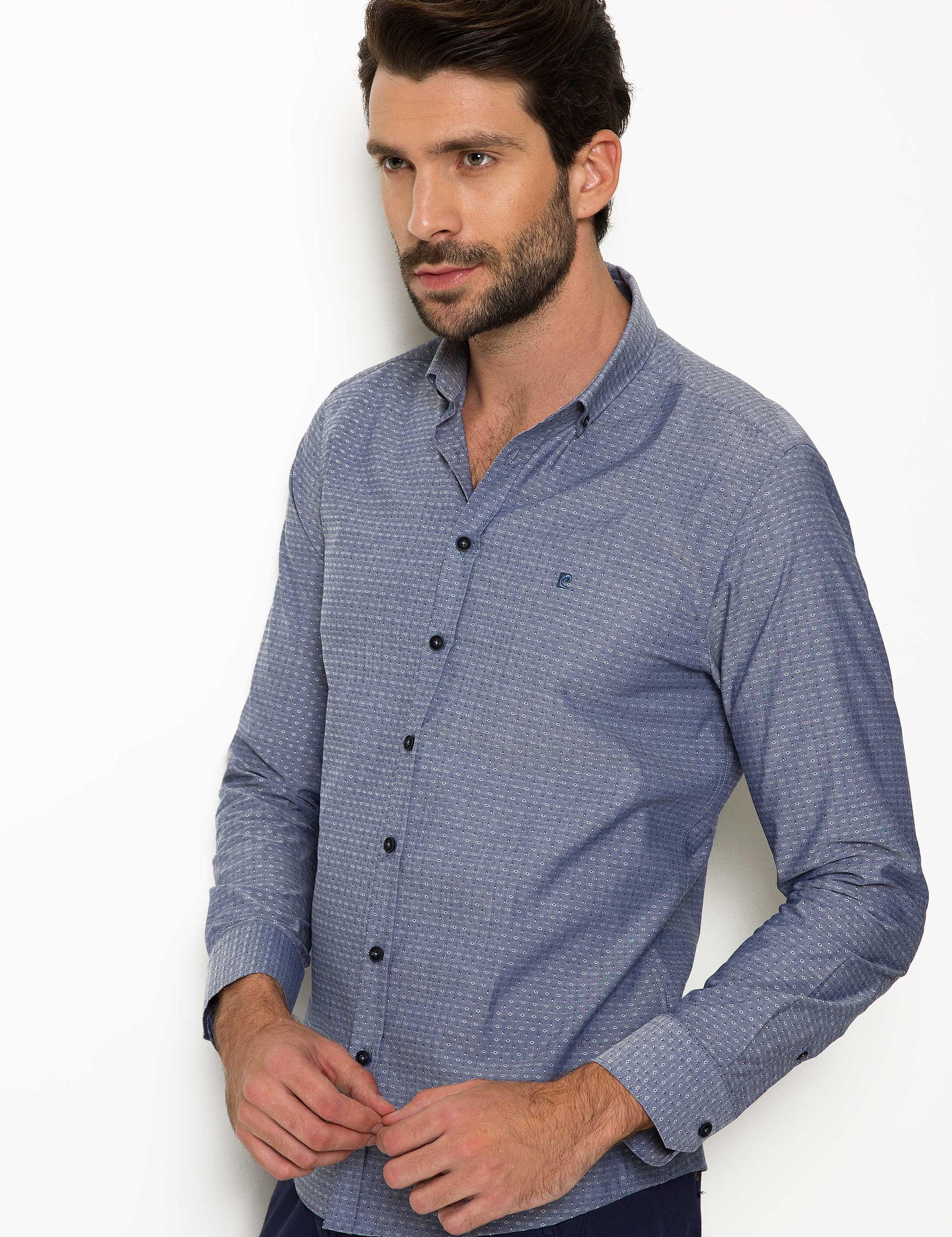 Slim Lacivert Gömlek