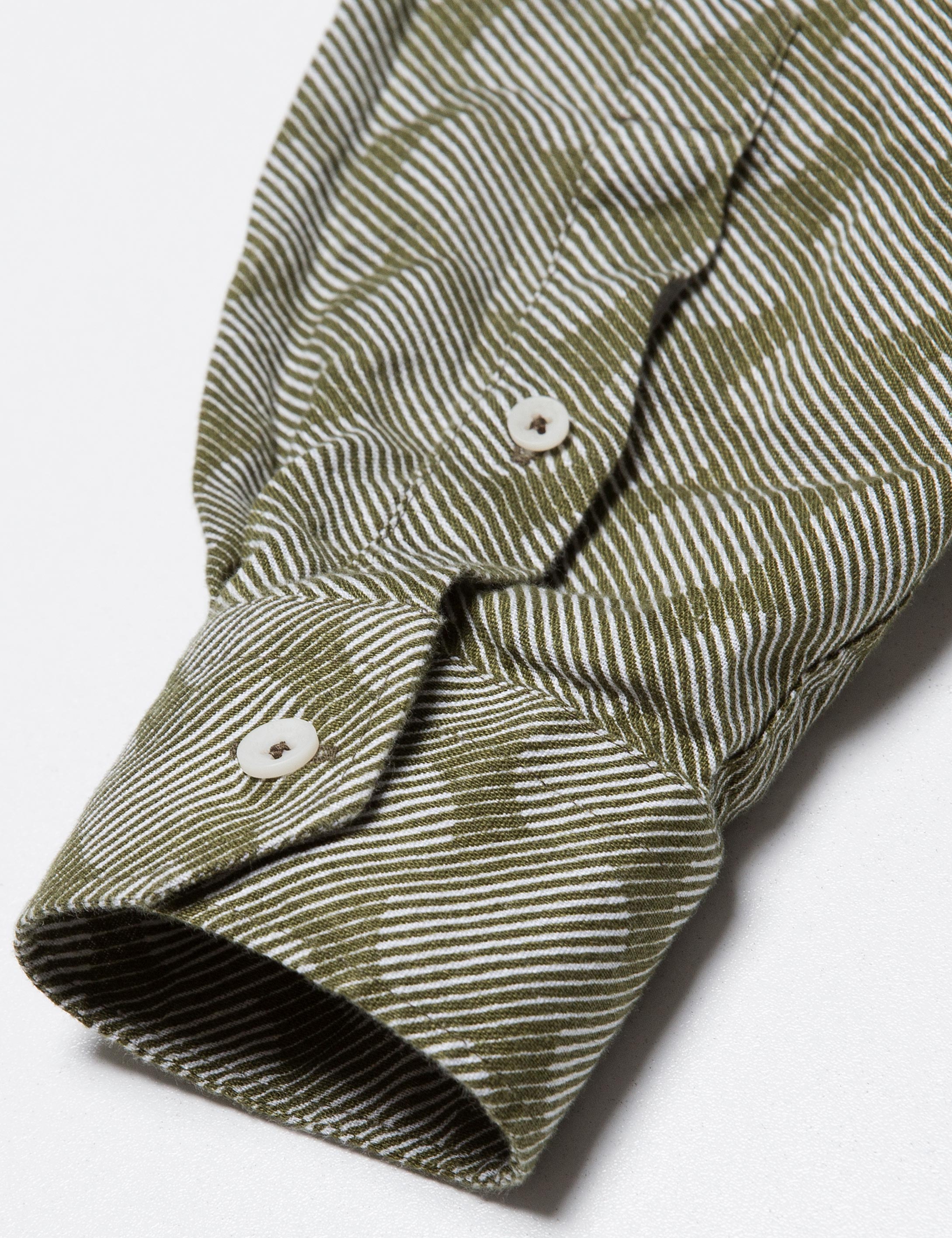 Haki Slim Fit Gömlek - Image 4