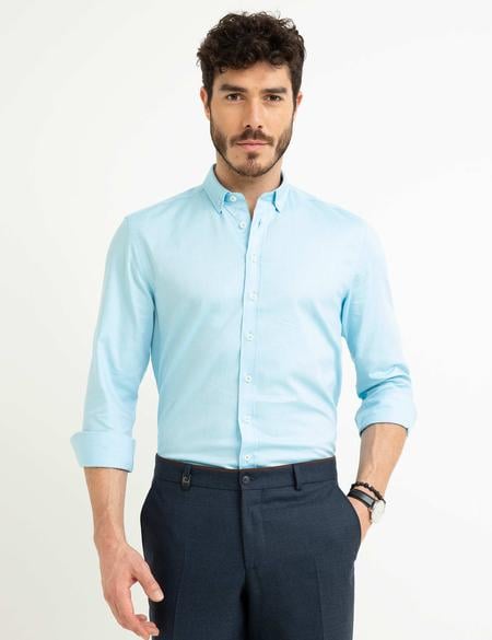 Açık Mavi Slim Fit Uzun Kollu Gömlek - 50186961003
