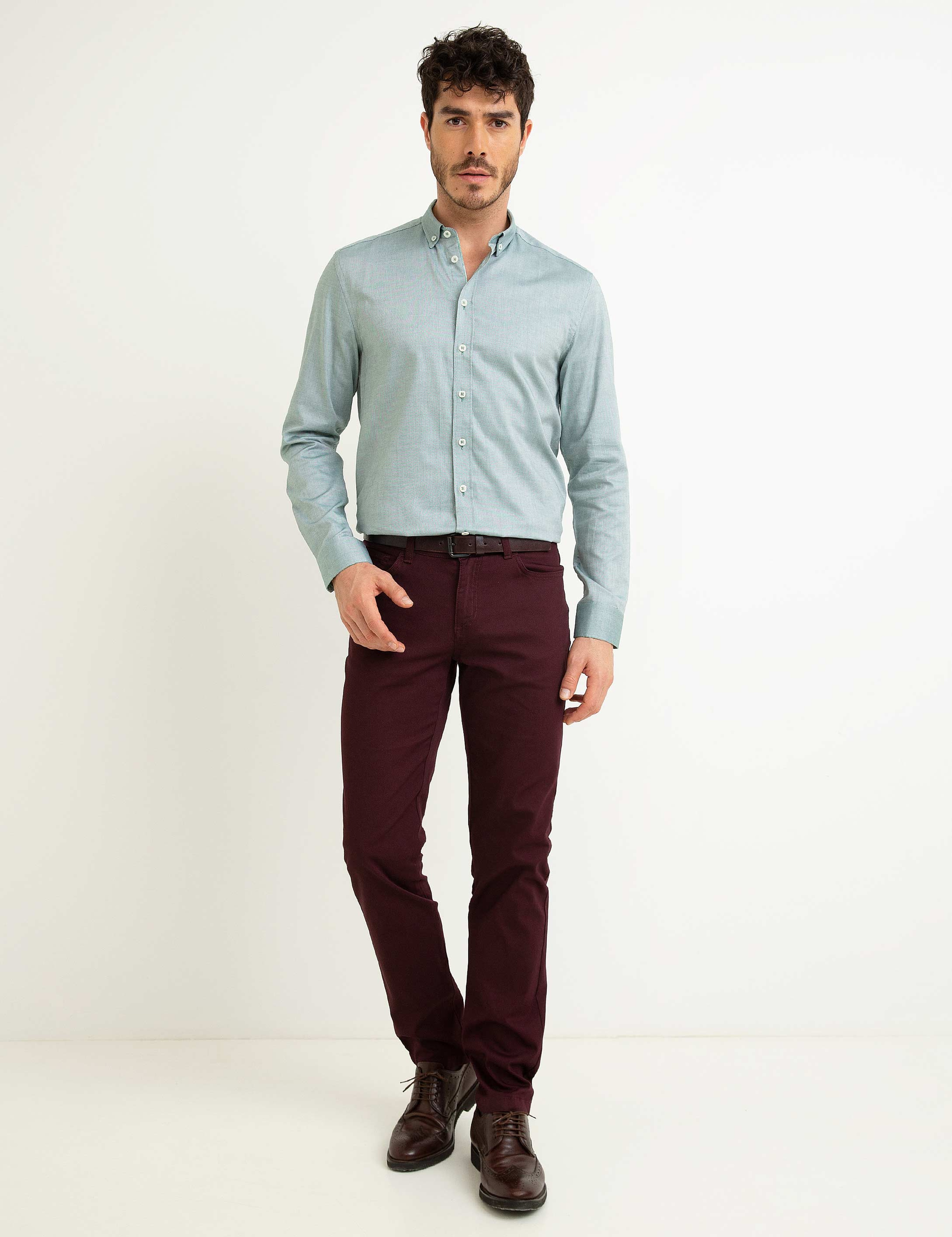 Yeşil Slim Fit Gömlek - Image 1