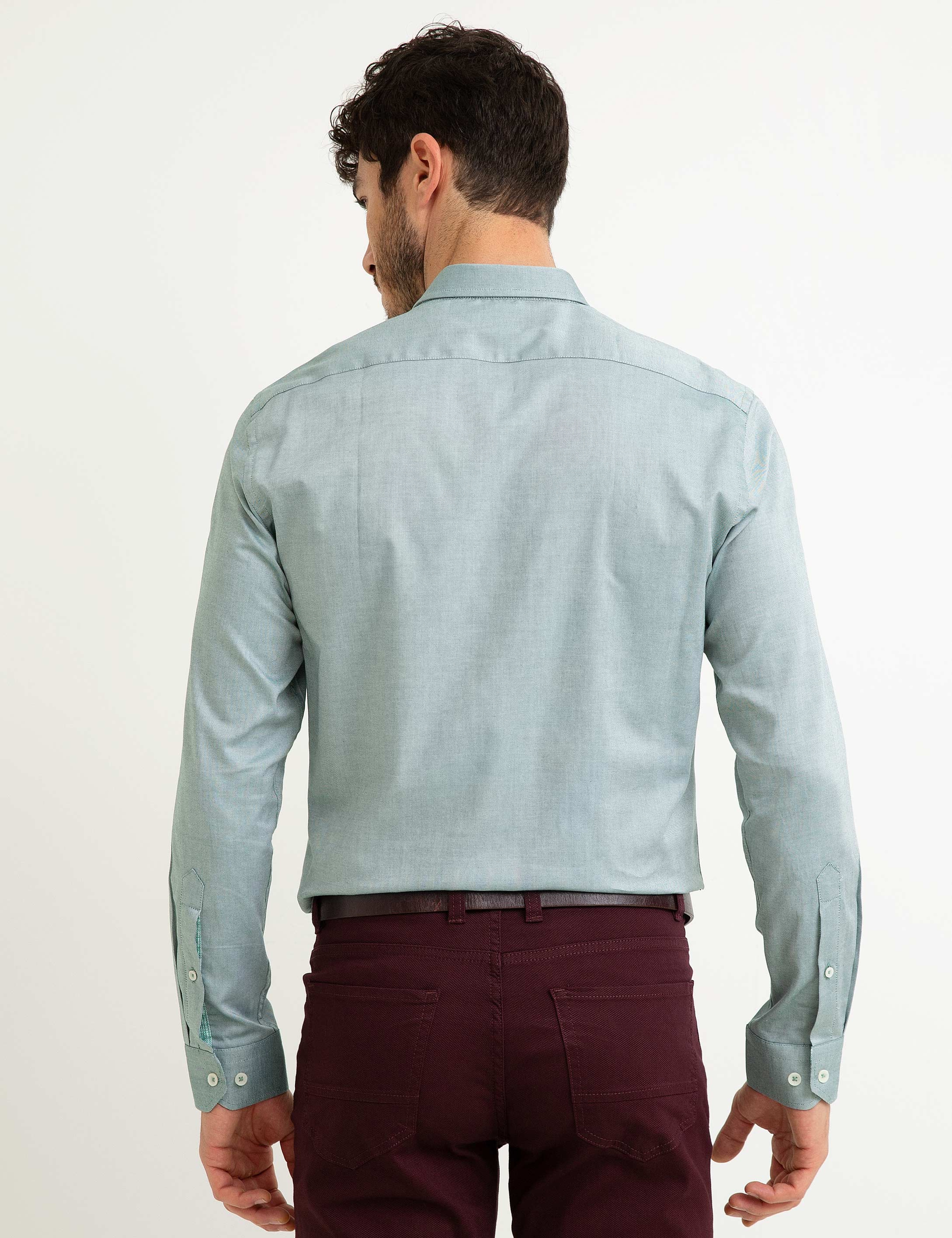 Yeşil Slim Fit Gömlek - Image 3