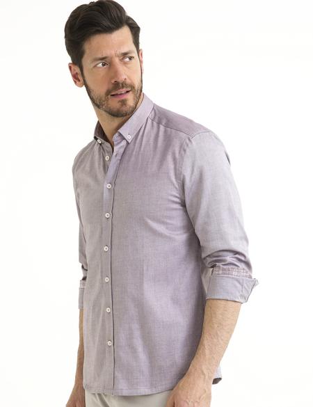 Bordo Slim Fit Gömlek - 50186961091