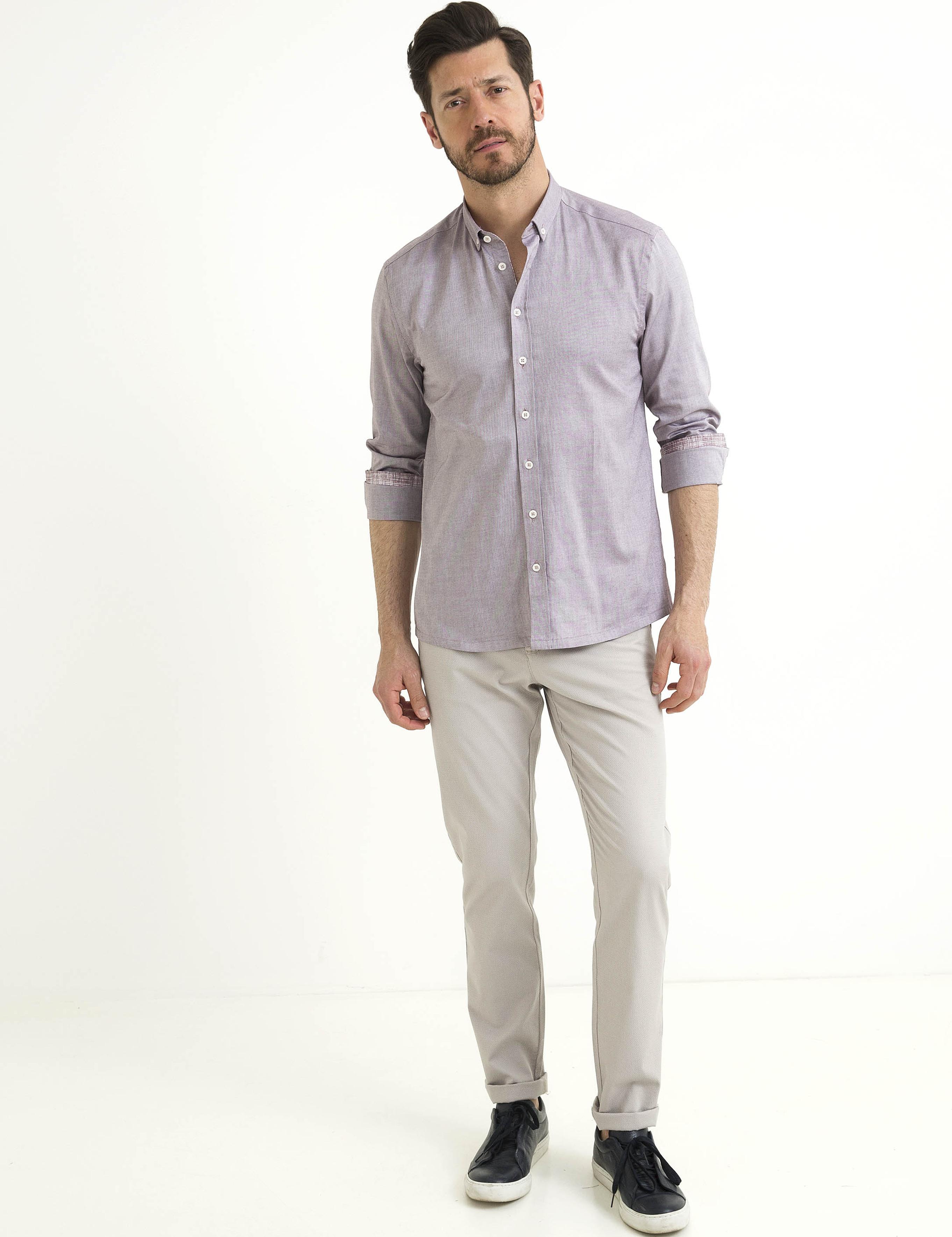 Bordo Slim Fit Gömlek