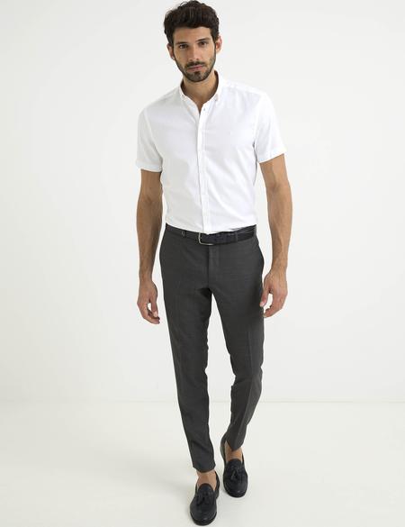Beyaz Slim Fit Kısa Kol Gömlek - 50186963018
