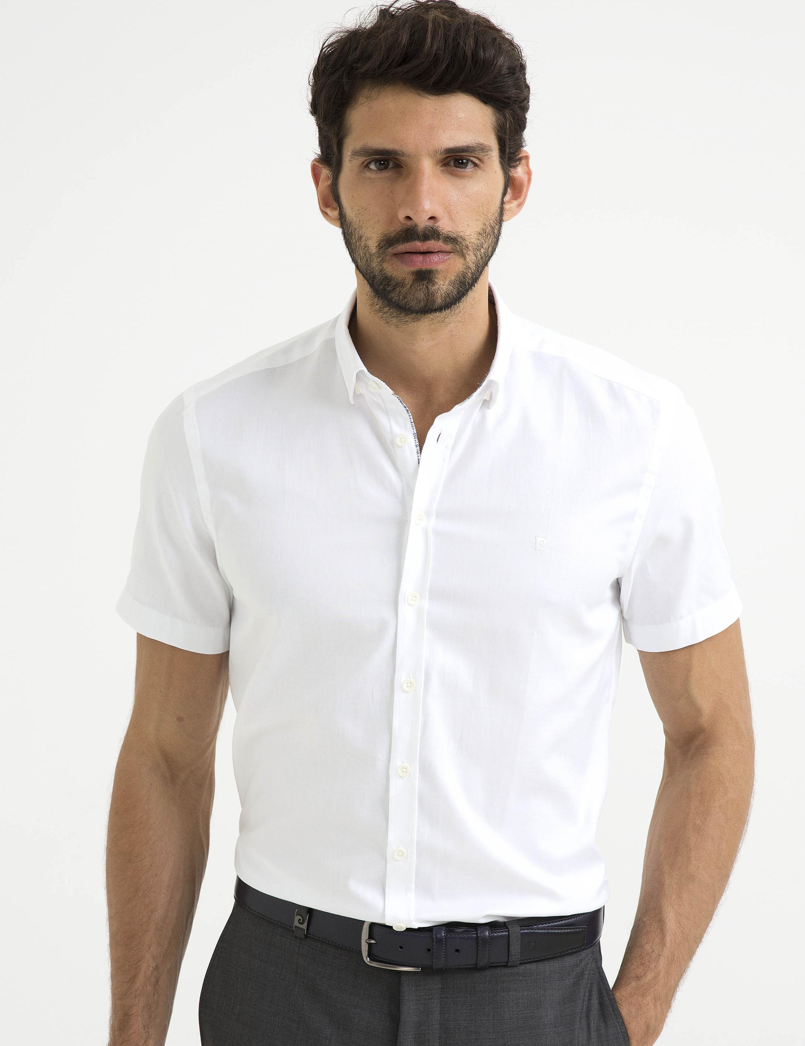 Beyaz Slim Fit Kısa Kol Gömlek