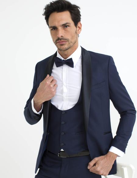 Lacivert Yelekli Damatlık Smokin - 50187283038