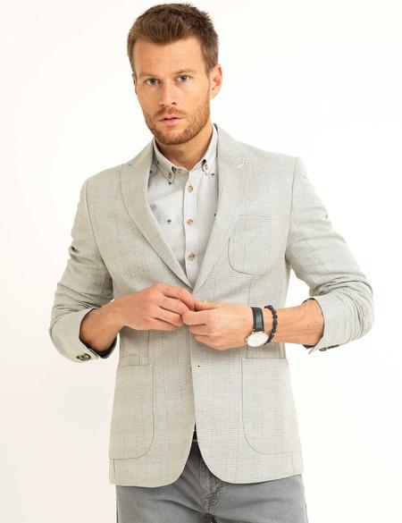 Gri Slim Fit Ceket - 50187296041