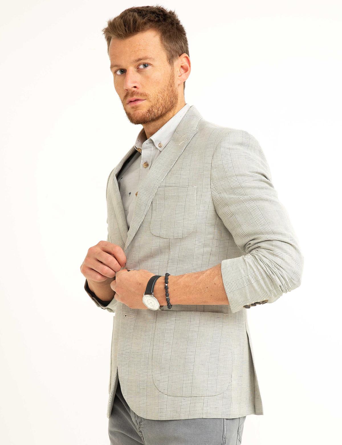 Gri Slim Fit Ceket - 50187296041