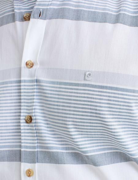 Mavi Detaylı Beyaz Slim Fit Kısakol Gömlek - 50187591001