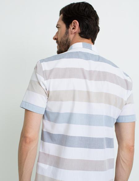 Sarı Slim Fit Kısa Kollu Gömlek - 50187592010