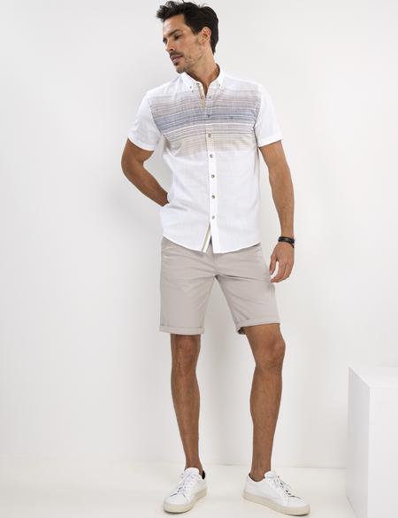 Kahverengi Slim Fit Kısa Kollu Gömlek - 50188496010