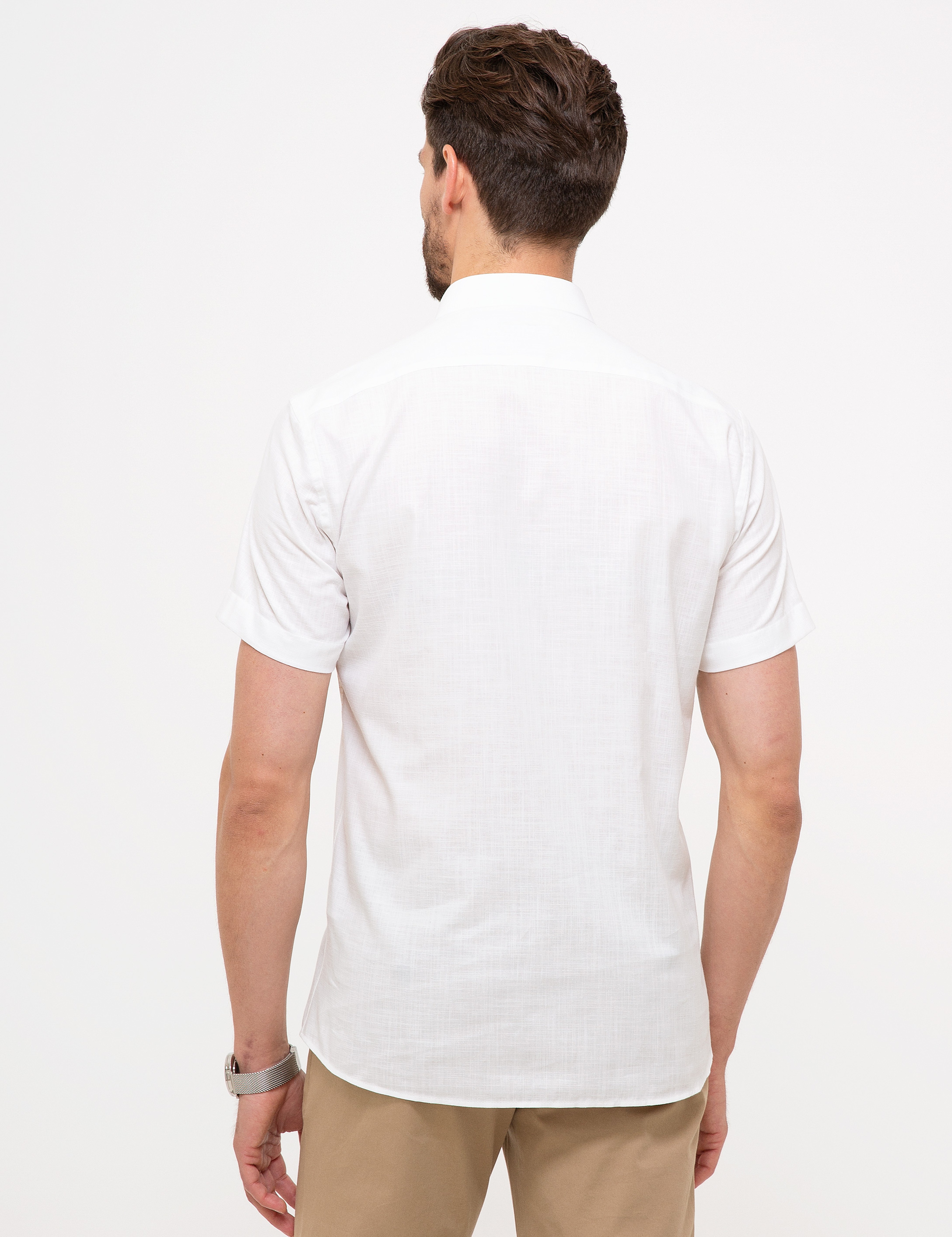 Yeşil Slim Fit Kısa Kollu Gömlek - Image 3