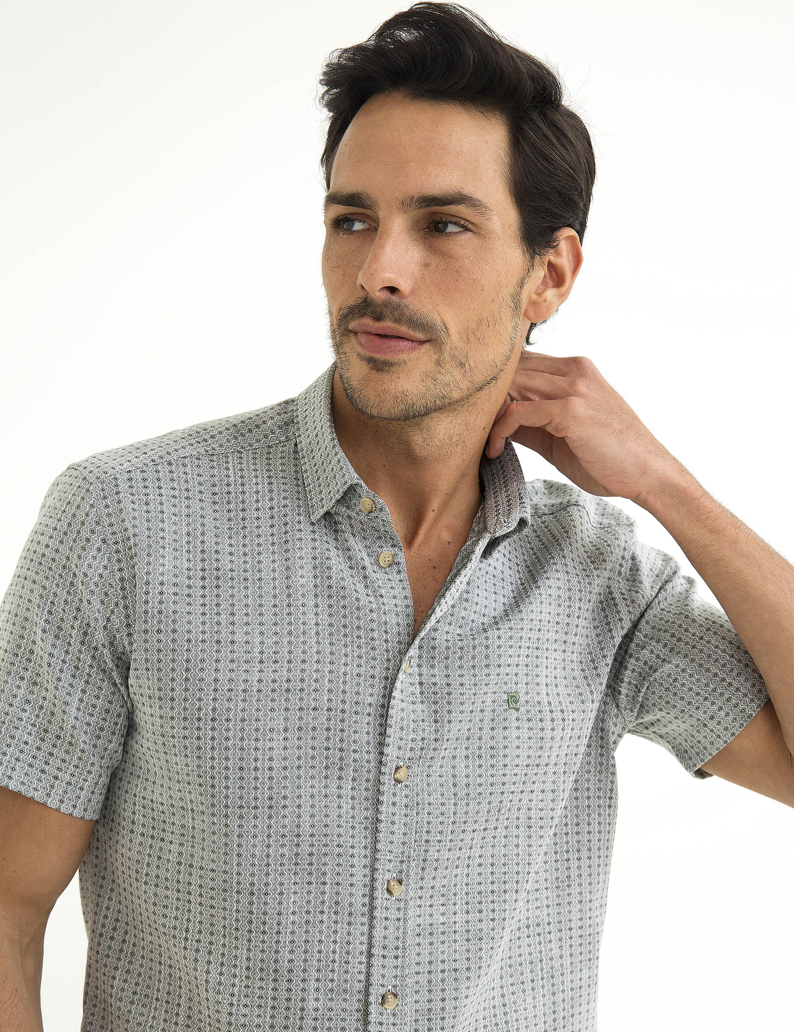 Yeşil Slim Fit Kısa Kol Gömlek