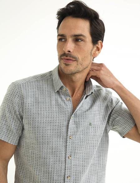 Yeşil Slim Fit Kısa Kol Gömlek - 50188499019