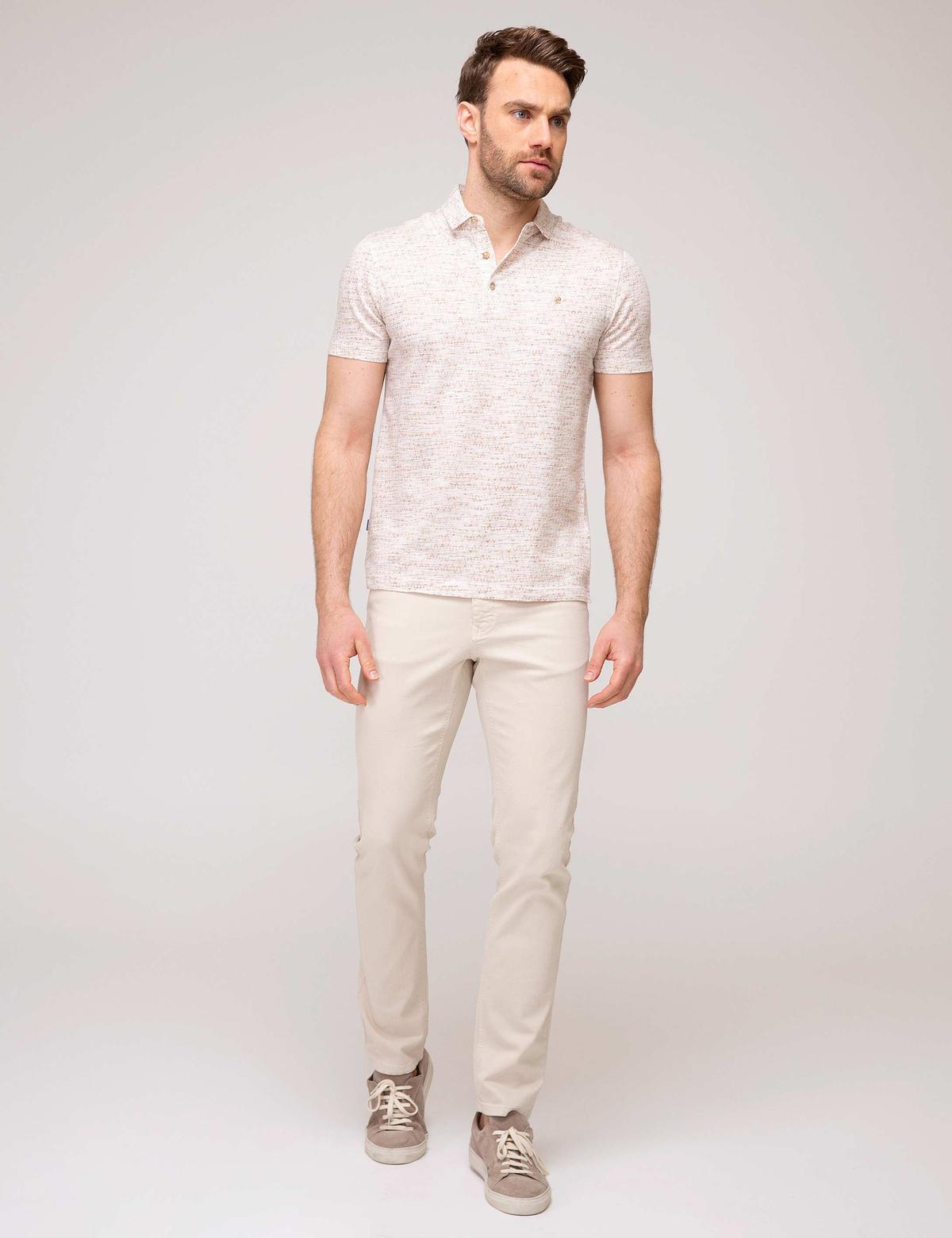 Bej Slim Fit Tişört - 50188606014