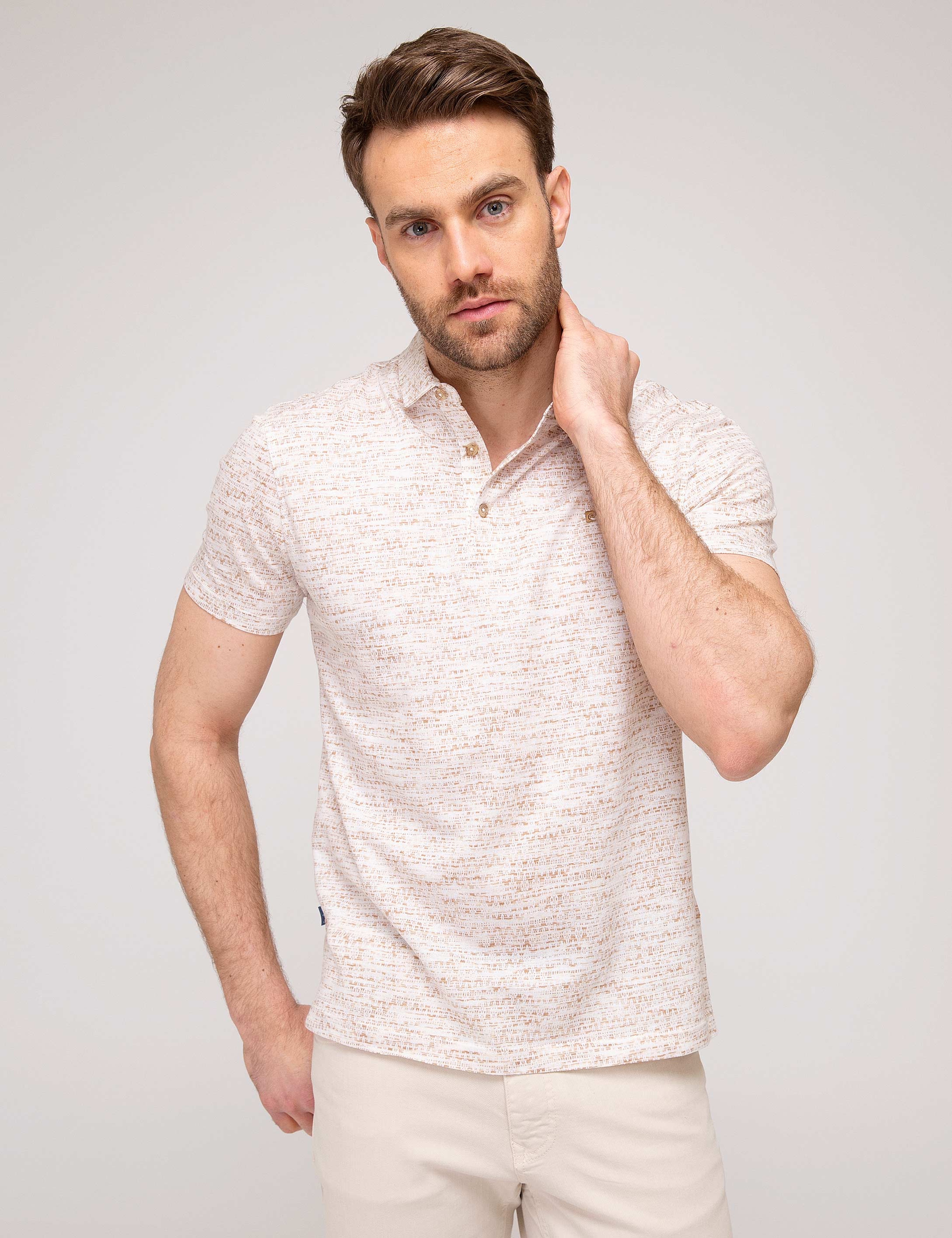 Bej Slim Fit Tişört - Image 1