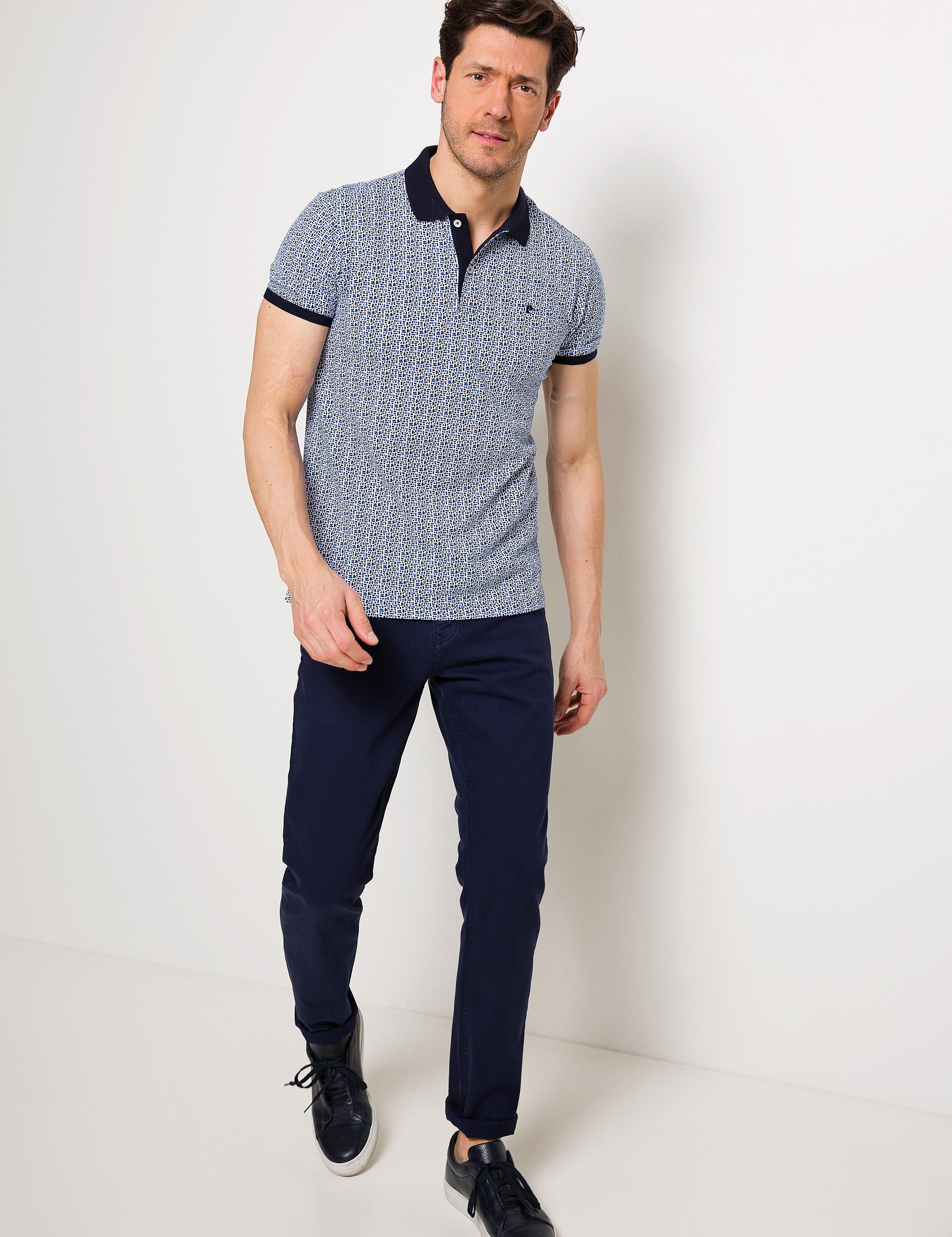 Lacivert Slim Fit Polo Yaka Tişört - Image 2
