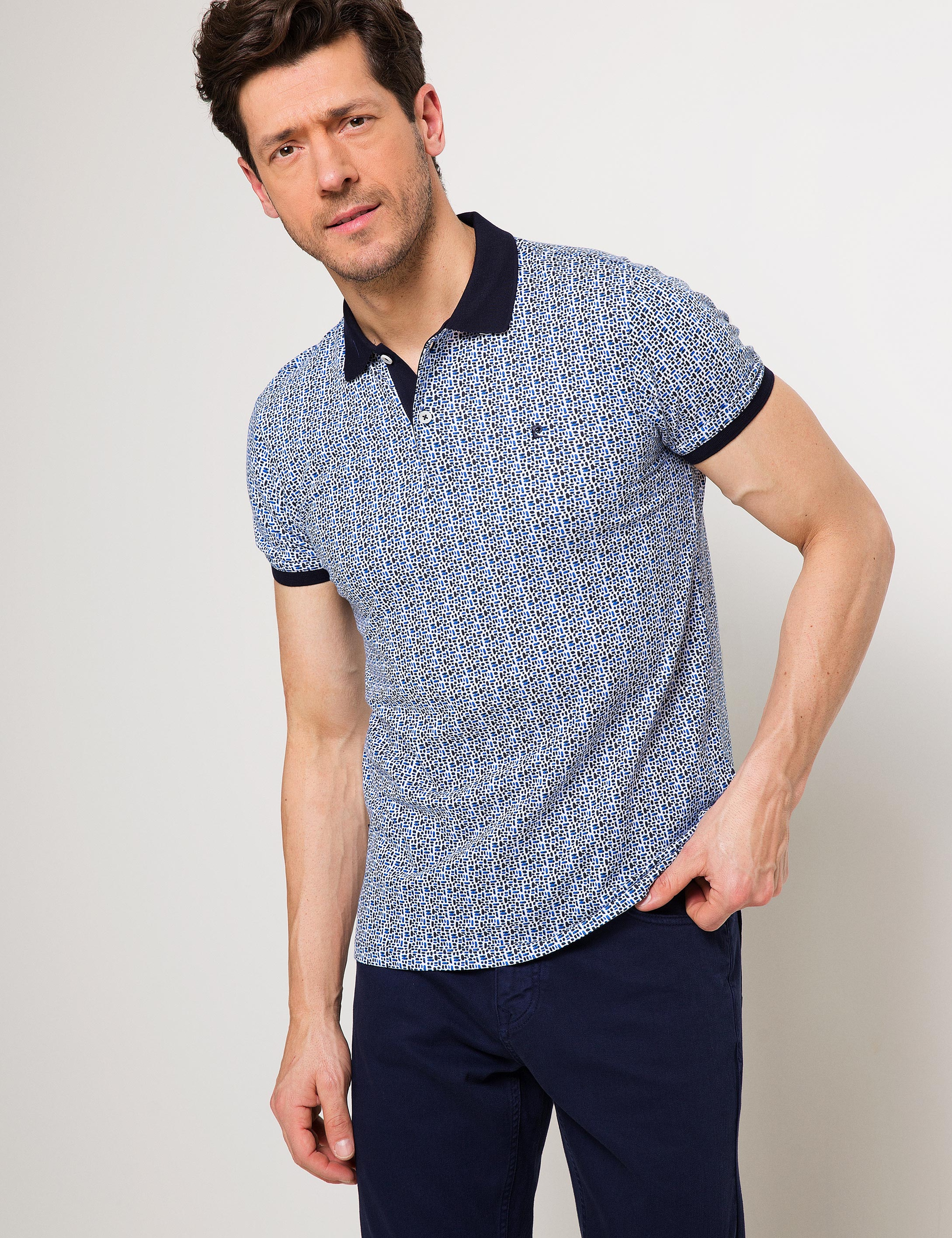 Lacivert Slim Fit Polo Yaka Tişört - Image 1