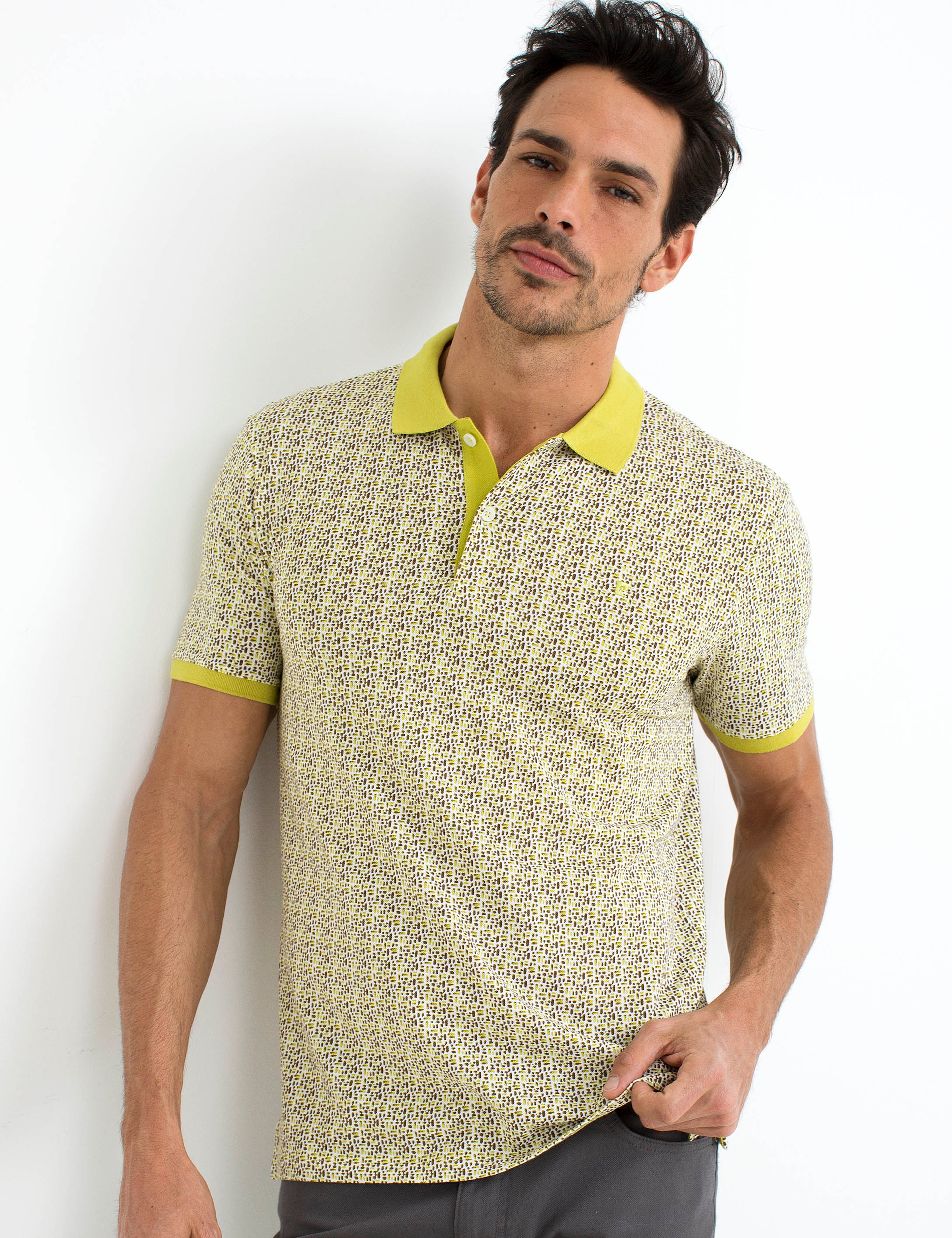 Sarı Slim Fit Polo Yaka T-Shirt