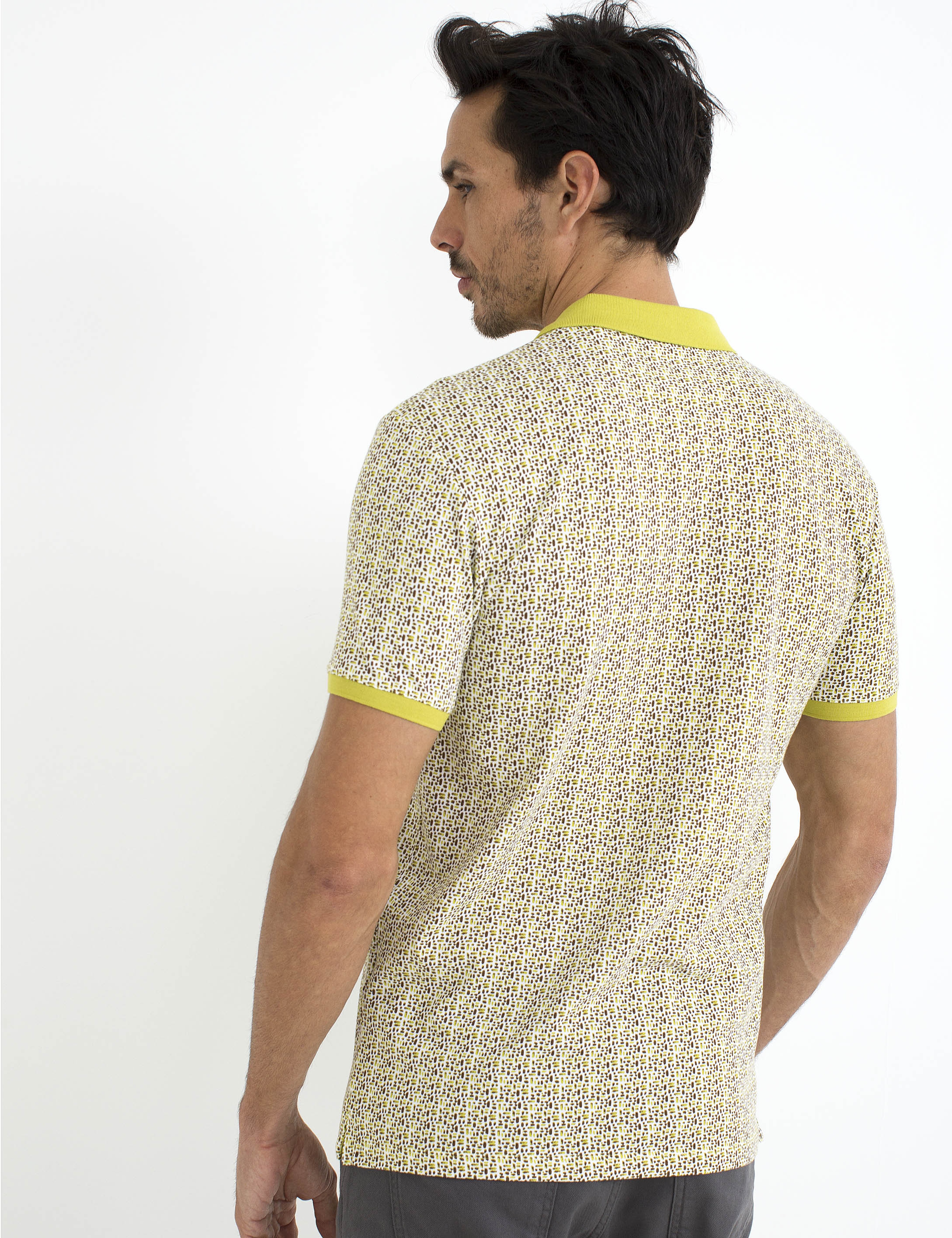 Sarı Slim Fit Polo Yaka T-Shirt - Image 3