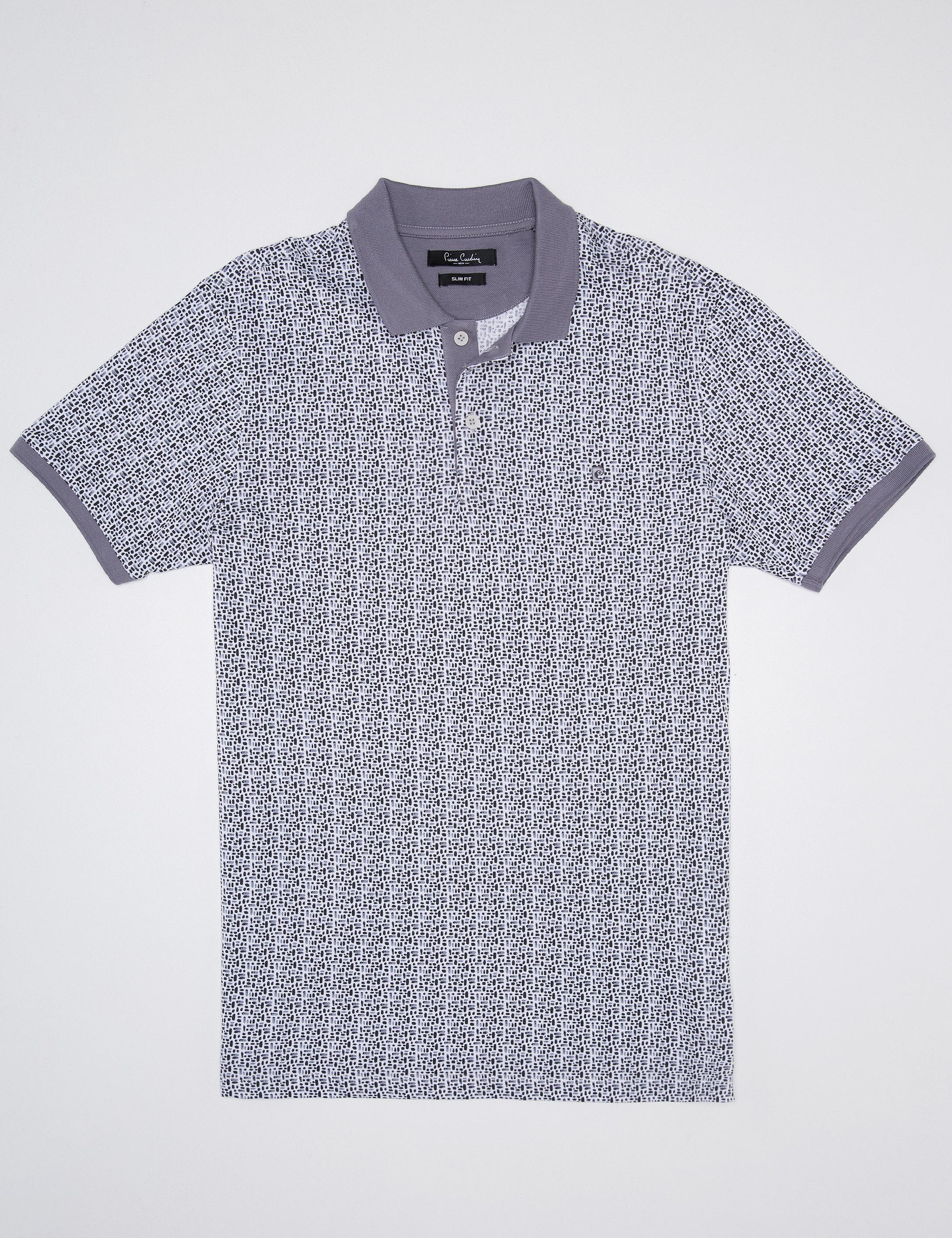 Gri Slim Fit Polo Yaka T-Shirt - Image 3
