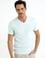 Mint Slim Fit V Yaka Basic T-Shirt