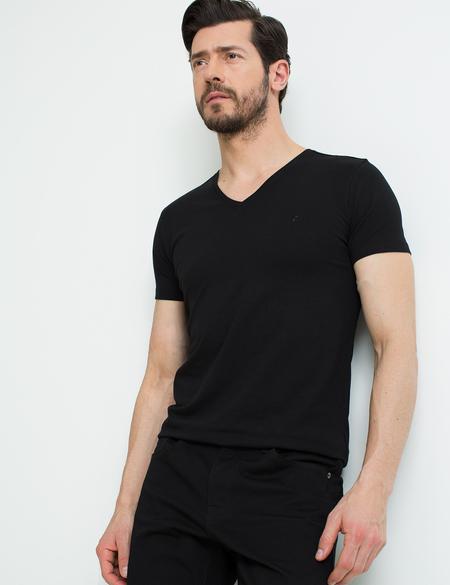 Siyah Ex.Slim Fit T-Shirt - 50188636014