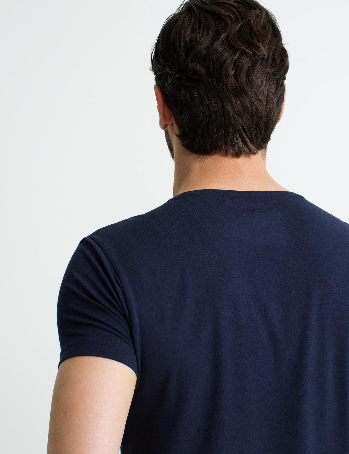 Lacivert Ex. Slim Fit Basic Tişört - 50188636024