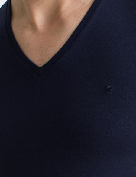 Lacivert Ex. Slim Fit Basic Tişört - 50188636024