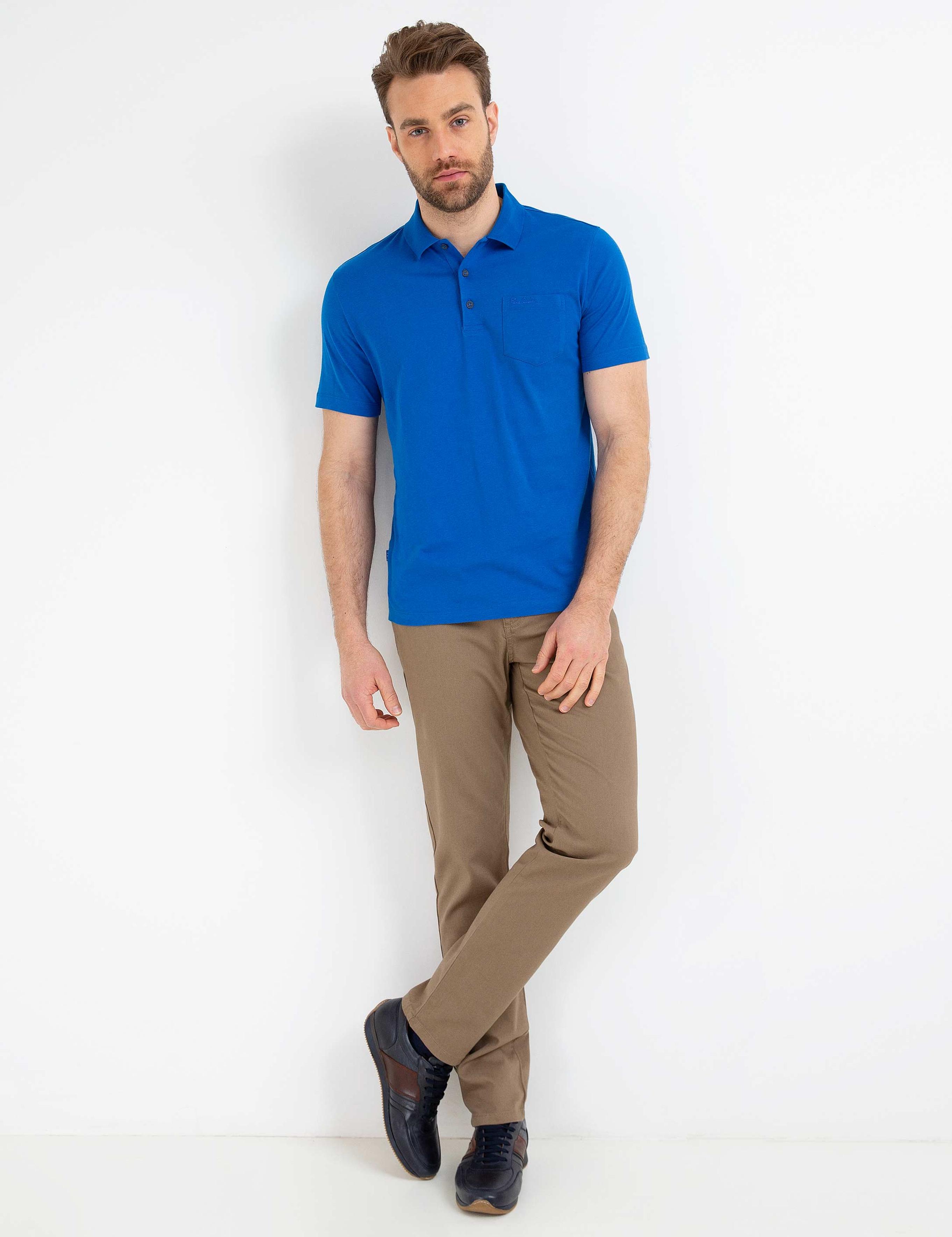 Saks Regular Fit Polo Yaka Basic T-Shirt