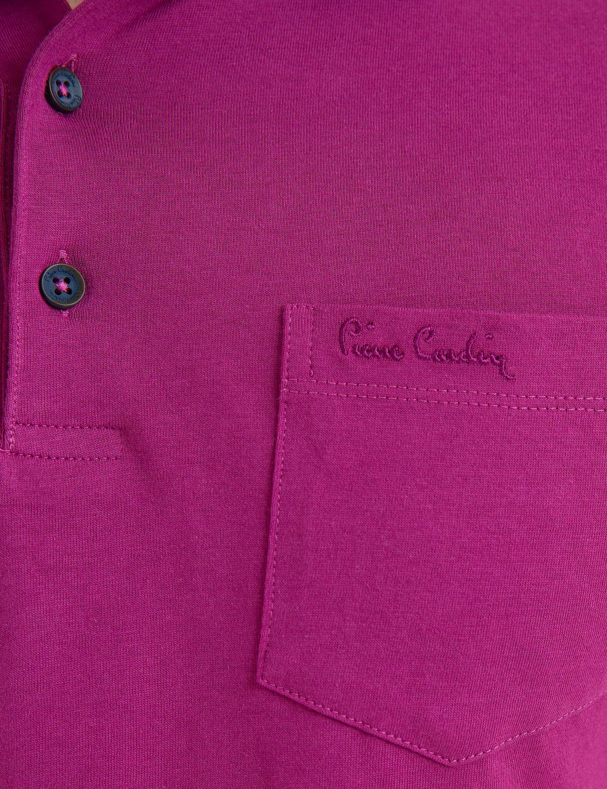 Fuşya Regular Fit Polo Yaka Basic Tişört - 50188639041