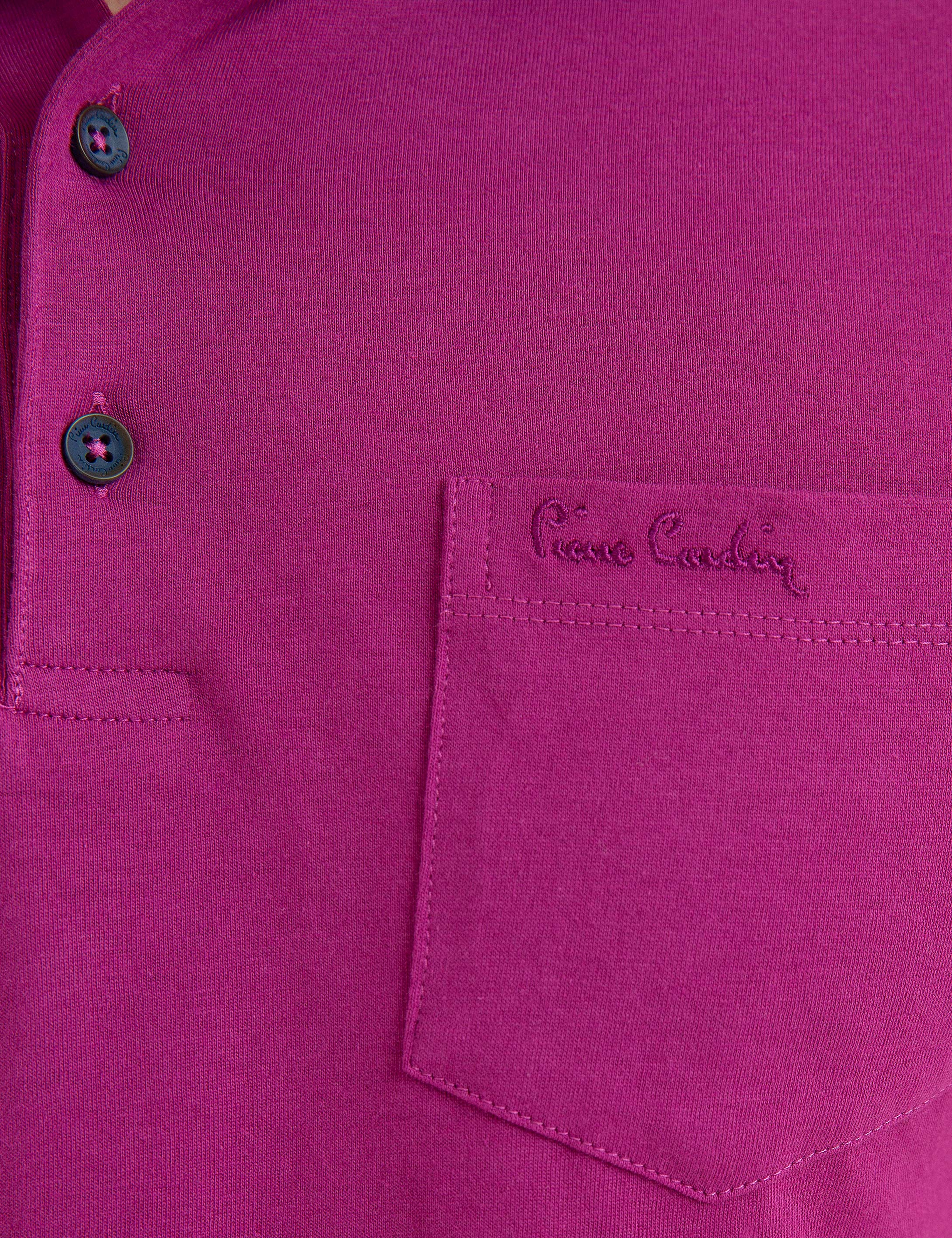 Fuşya Regular Fit Polo Yaka Basic Tişört - Image 4