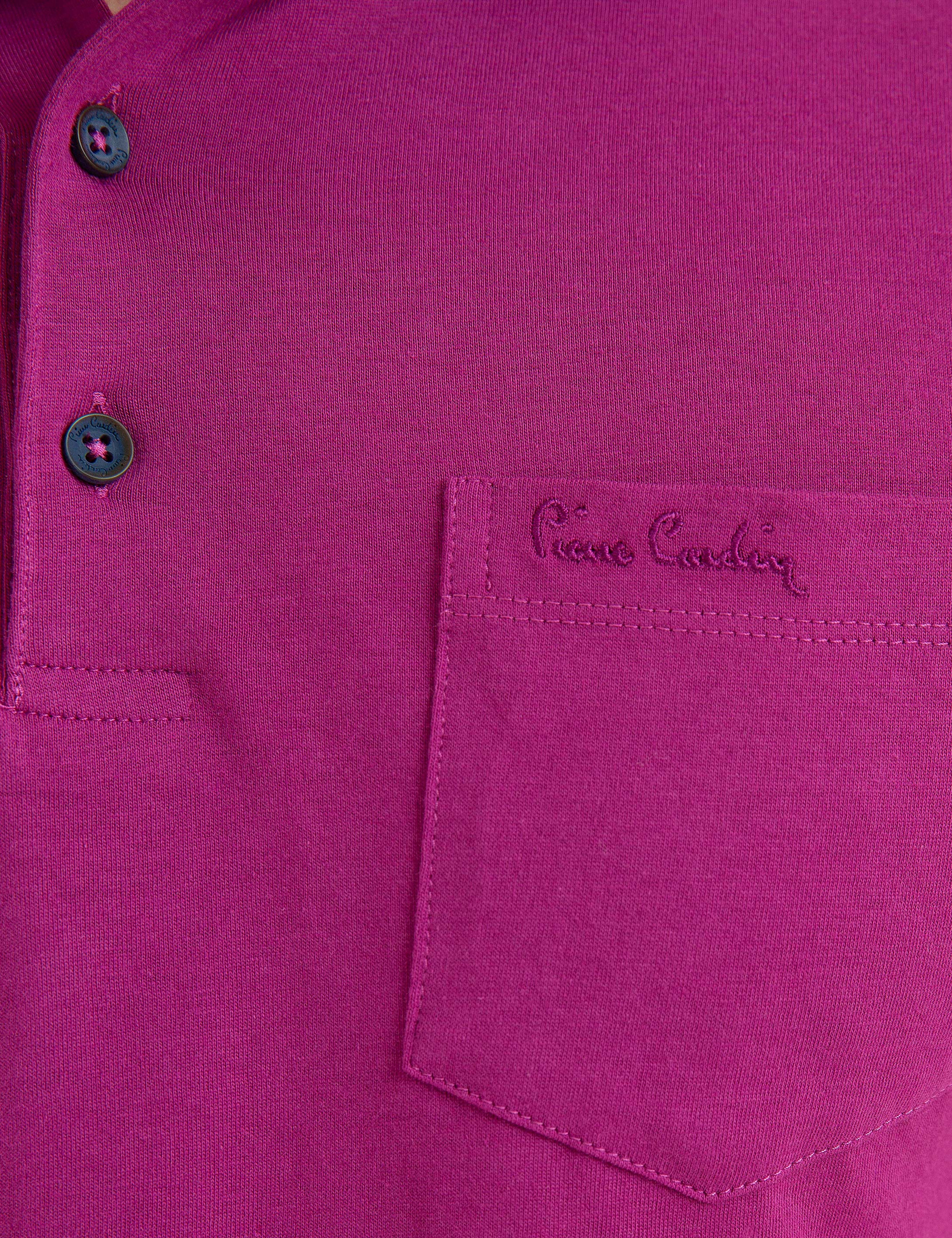 Fuşya Regular Fit Polo Yaka Basic Tişört