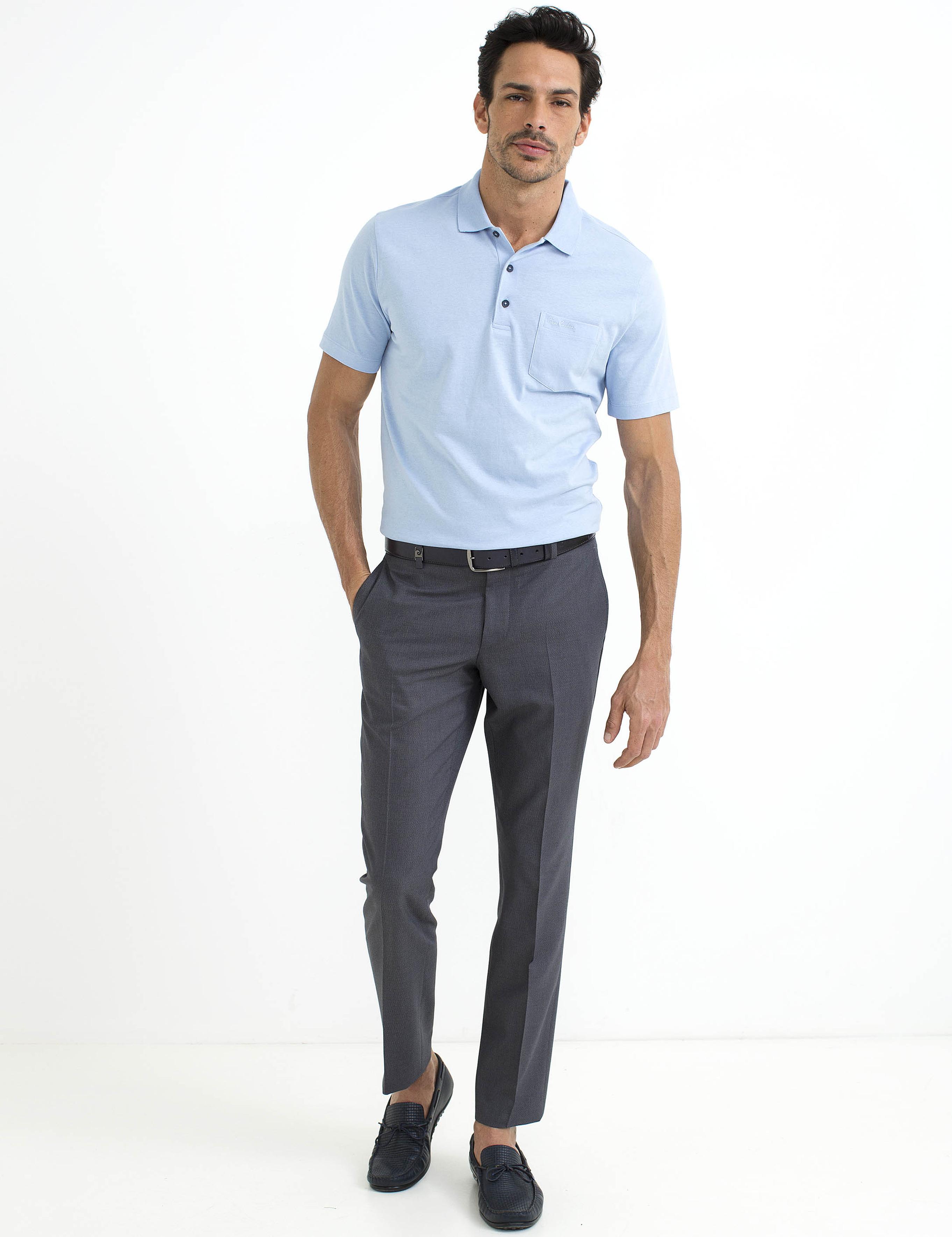 Açık Mavi Regular Fit Basic Polo Yaka T-Shirt