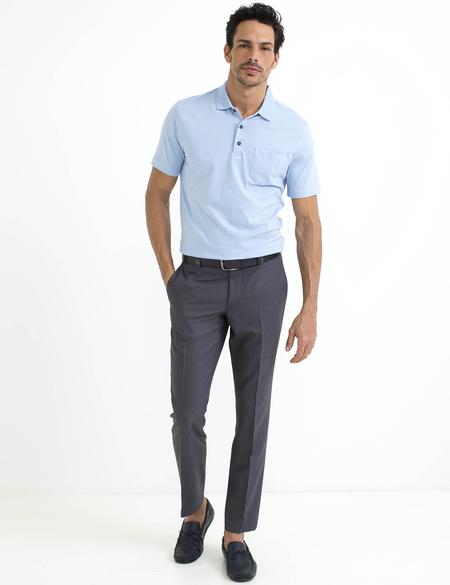 Açık Mavi Regular Fit Basic Polo Yaka T-Shirt - 50188639046