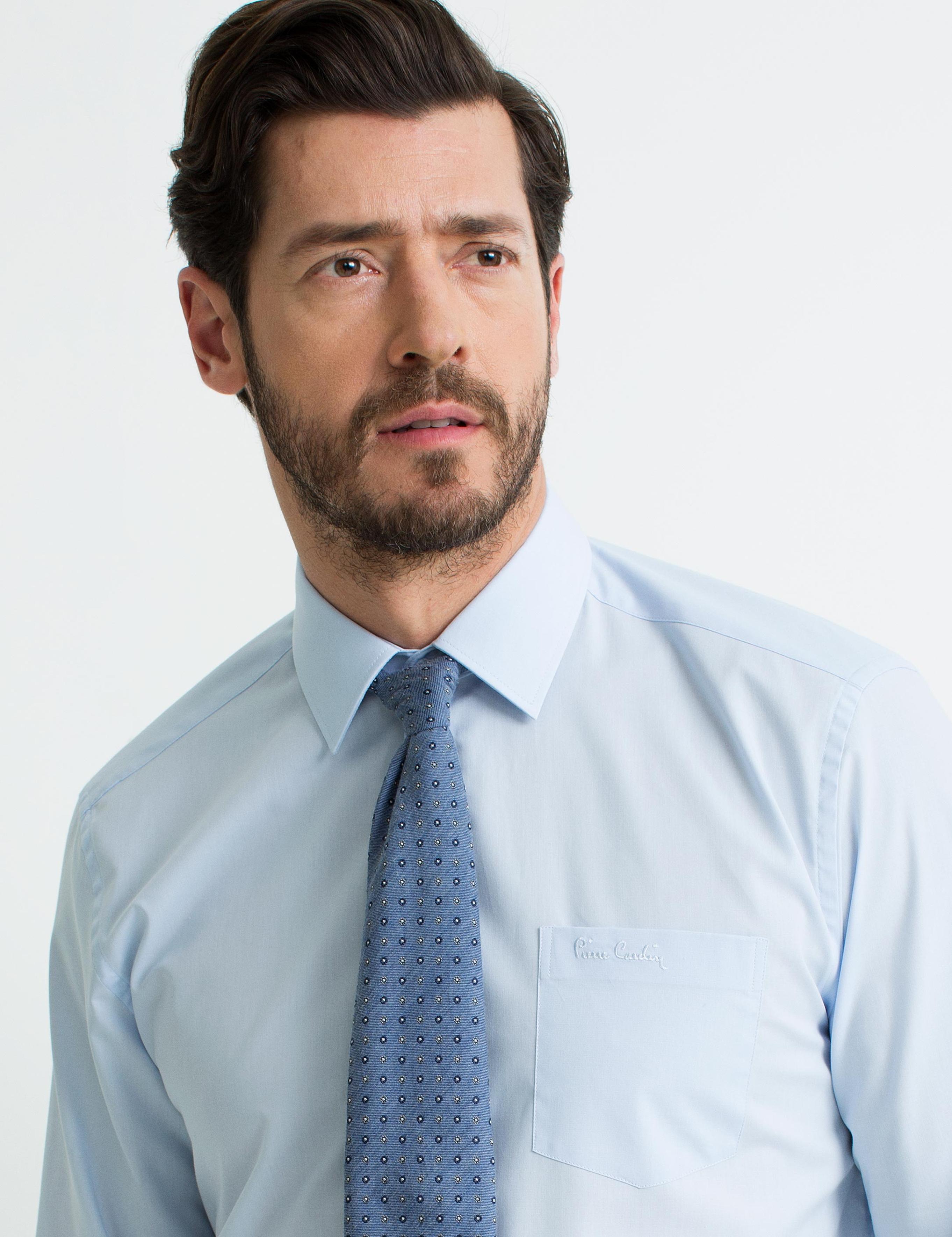 Açık Mavi Regular Fit Uzun Kollu Basic Gömlek