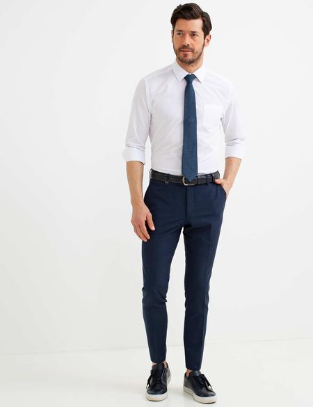 Beyaz Regular Fit Uzun Kollu Basic Gömlek - 50189515025