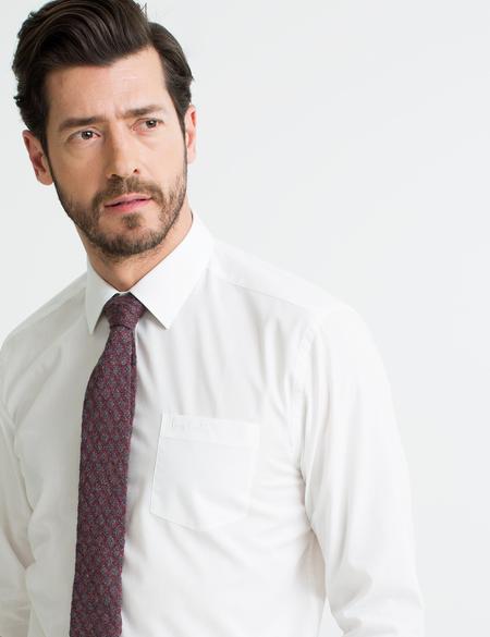 Ekru Regular Fit Basic Gömlek - 50189515037