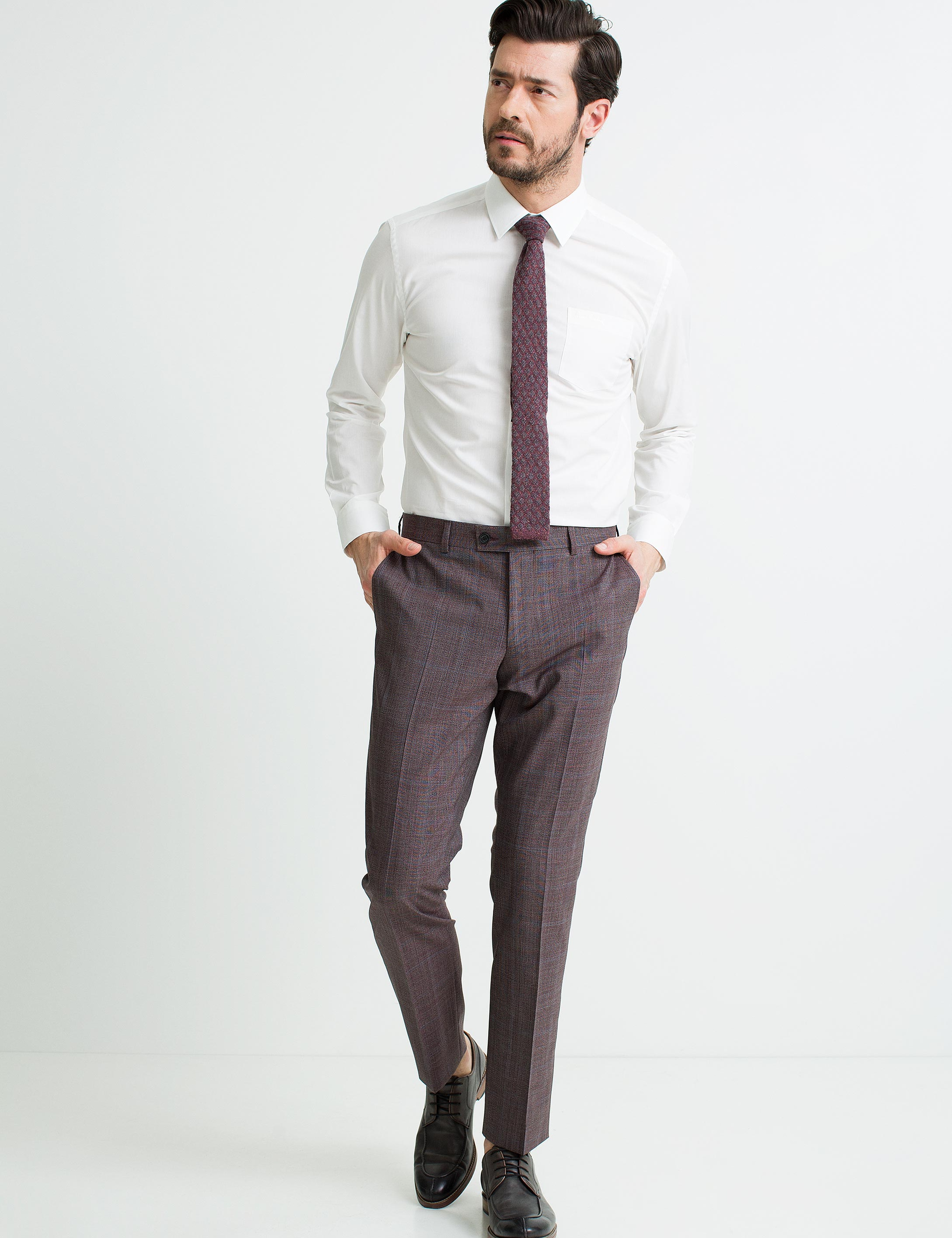 Ekru Regular Fit Basic Gömlek - Image 2