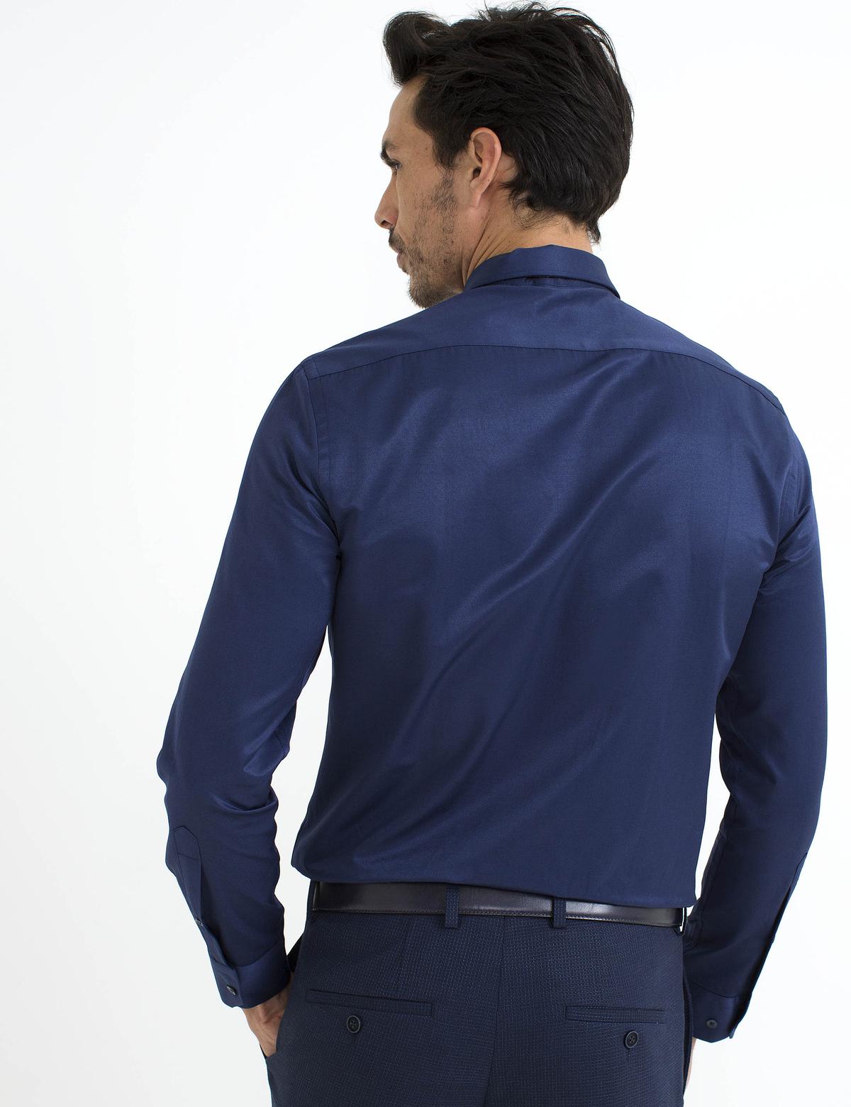 Lacivert Slim Fit Basic Gömlek - 50189518038