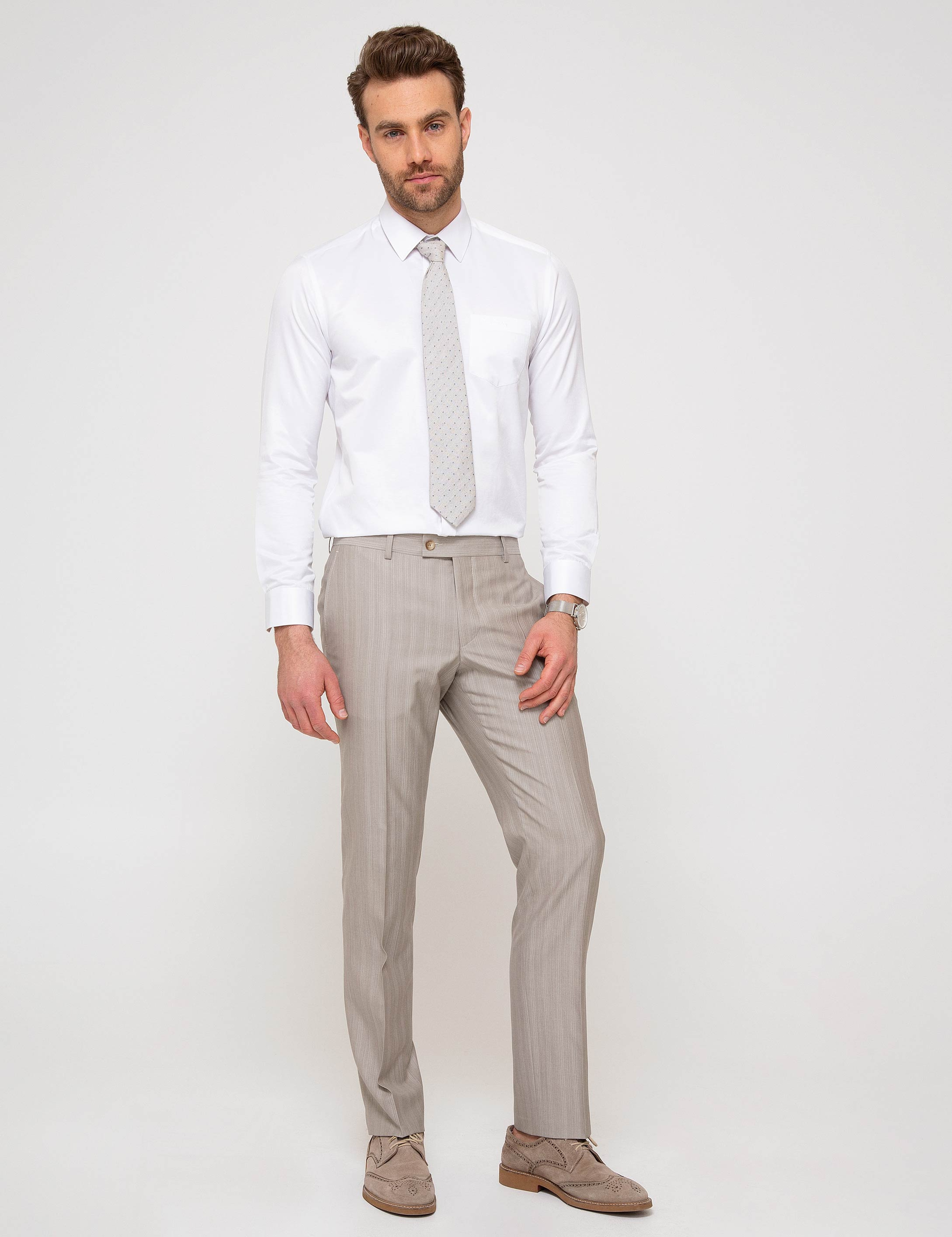 Beyaz Regular Fit Basic Gömlek - Image 2