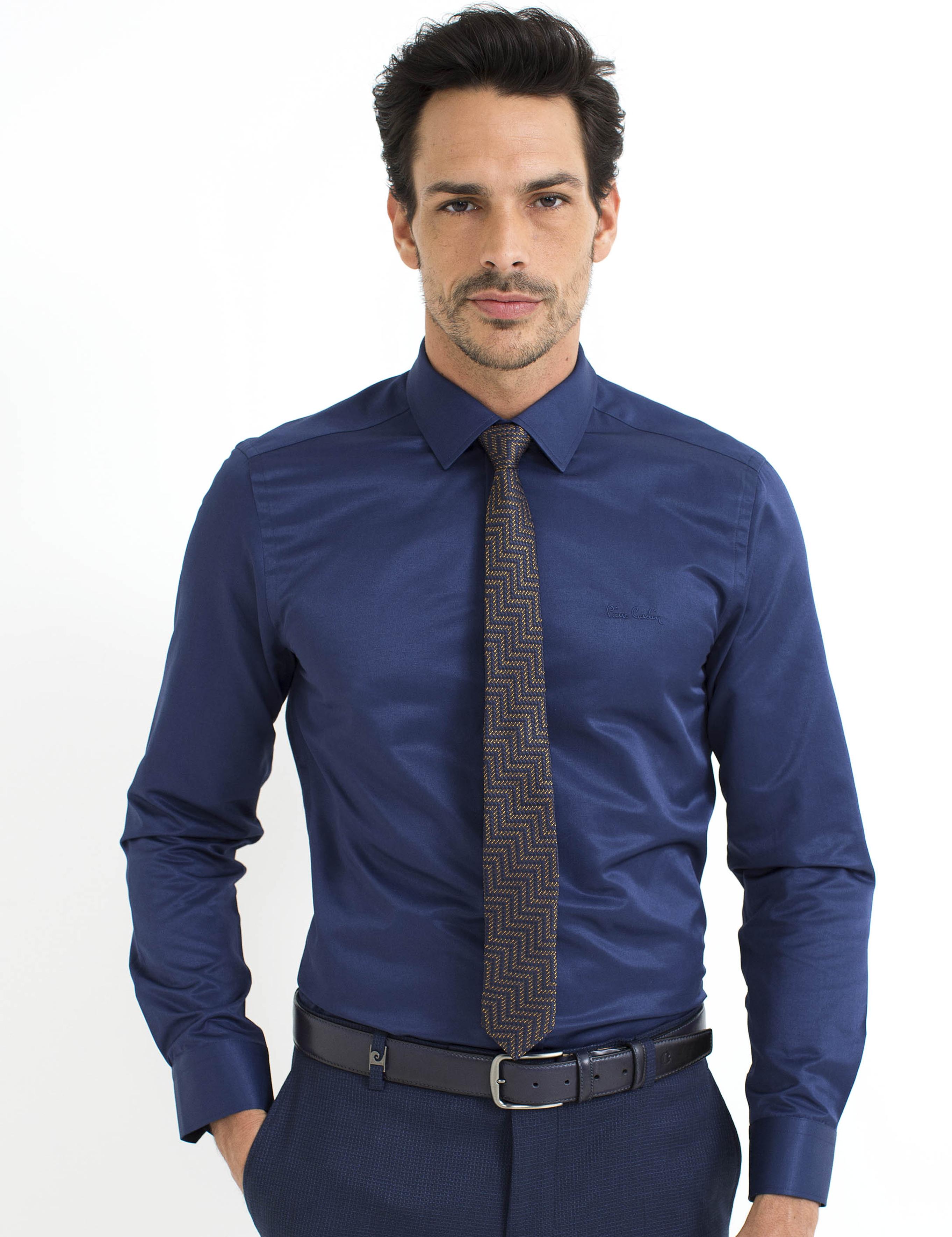 Lacivert Slim Fit Basic Gömlek