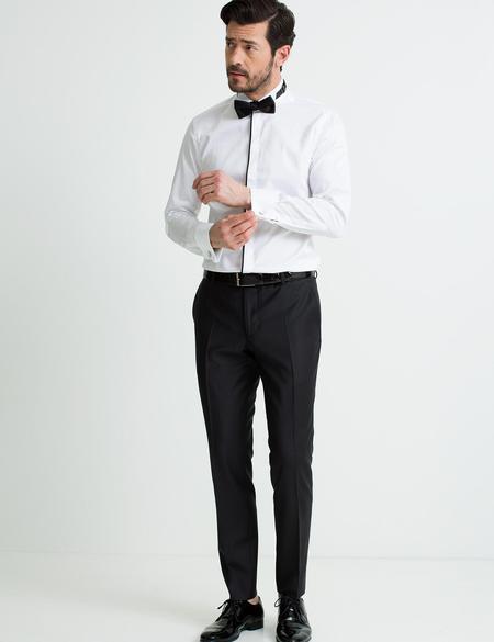 Beyaz Slim Fit Smokin Gömlek - 50189520001