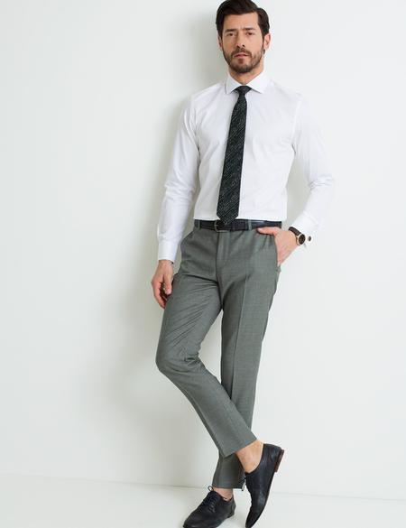 Beyaz Slim Fit Uzun Kollu Basic Gömlek - 50189521010