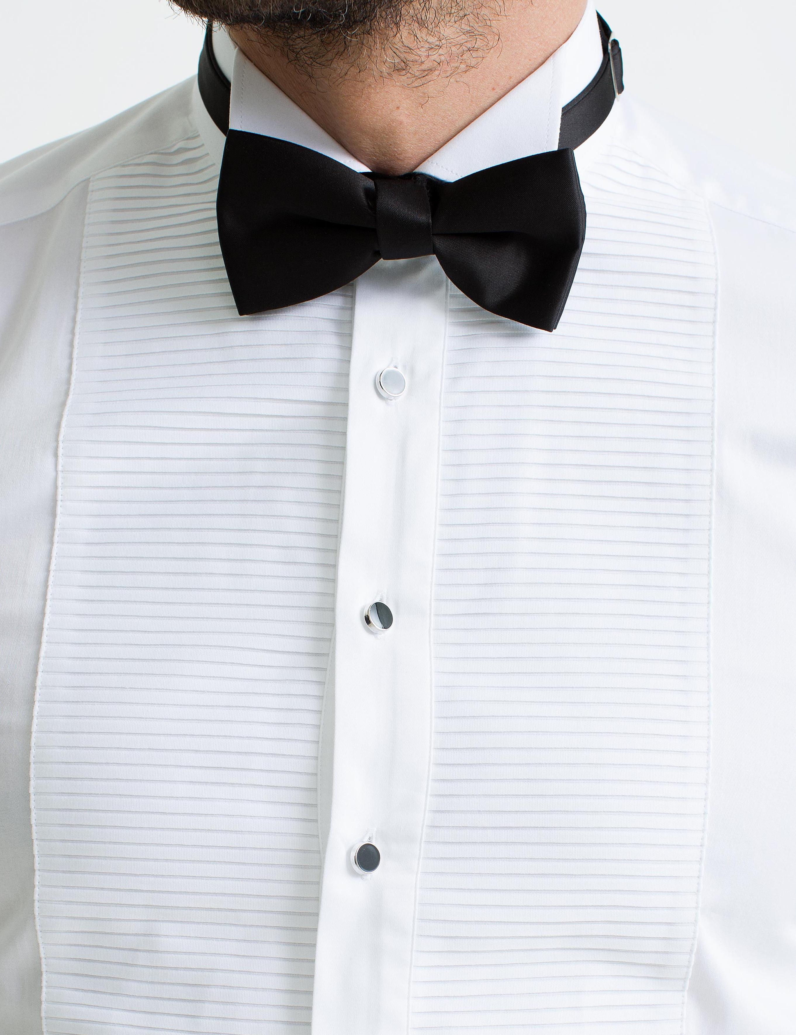 Beyaz Slim Fit Smokin Gömlek