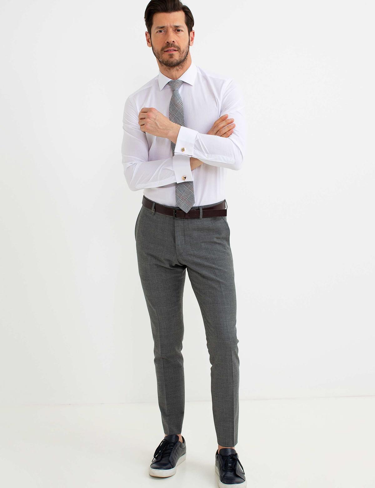 Beyaz Slim Fit Basic Gömlek - 50189528001