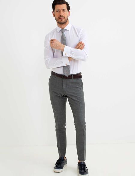 Beyaz Slim Fit Basic Gömlek - 50189528001